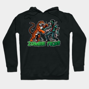 Tiger vs Zombie Fight Hoodie